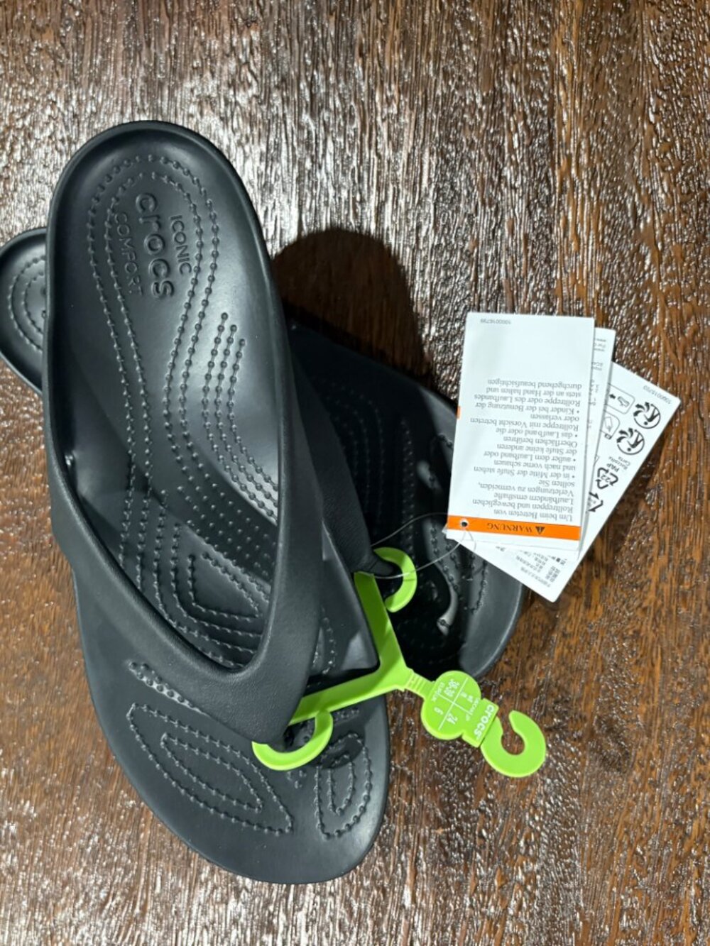 Crocs Kadee II Flip W Ladies Black Flip Flops sz 8 w8 NWT NEW - Picture 2 of 2
